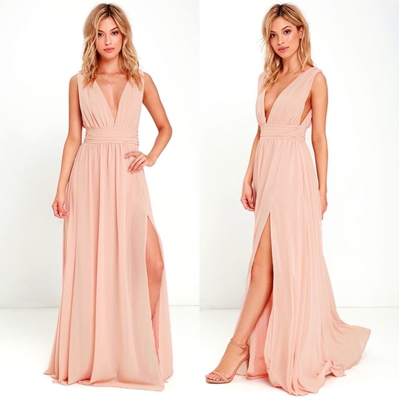Lulus Dresses & Skirts - Lulu’s Heavenly Hues Blush Pink Maxi Dress Size S